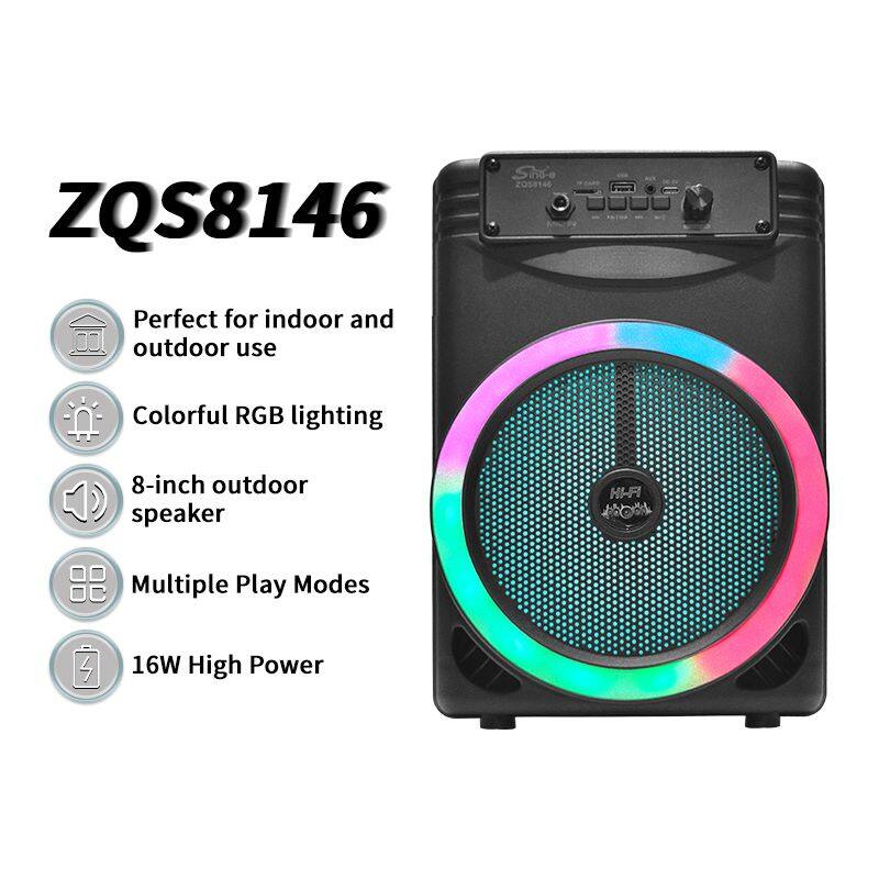 ZQS8146 active wireless 16W power 1800MAH battery capacity portable single 8 inch bluetooth speaker