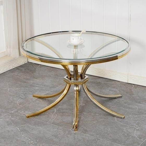 Tiptop round mix color coffee table