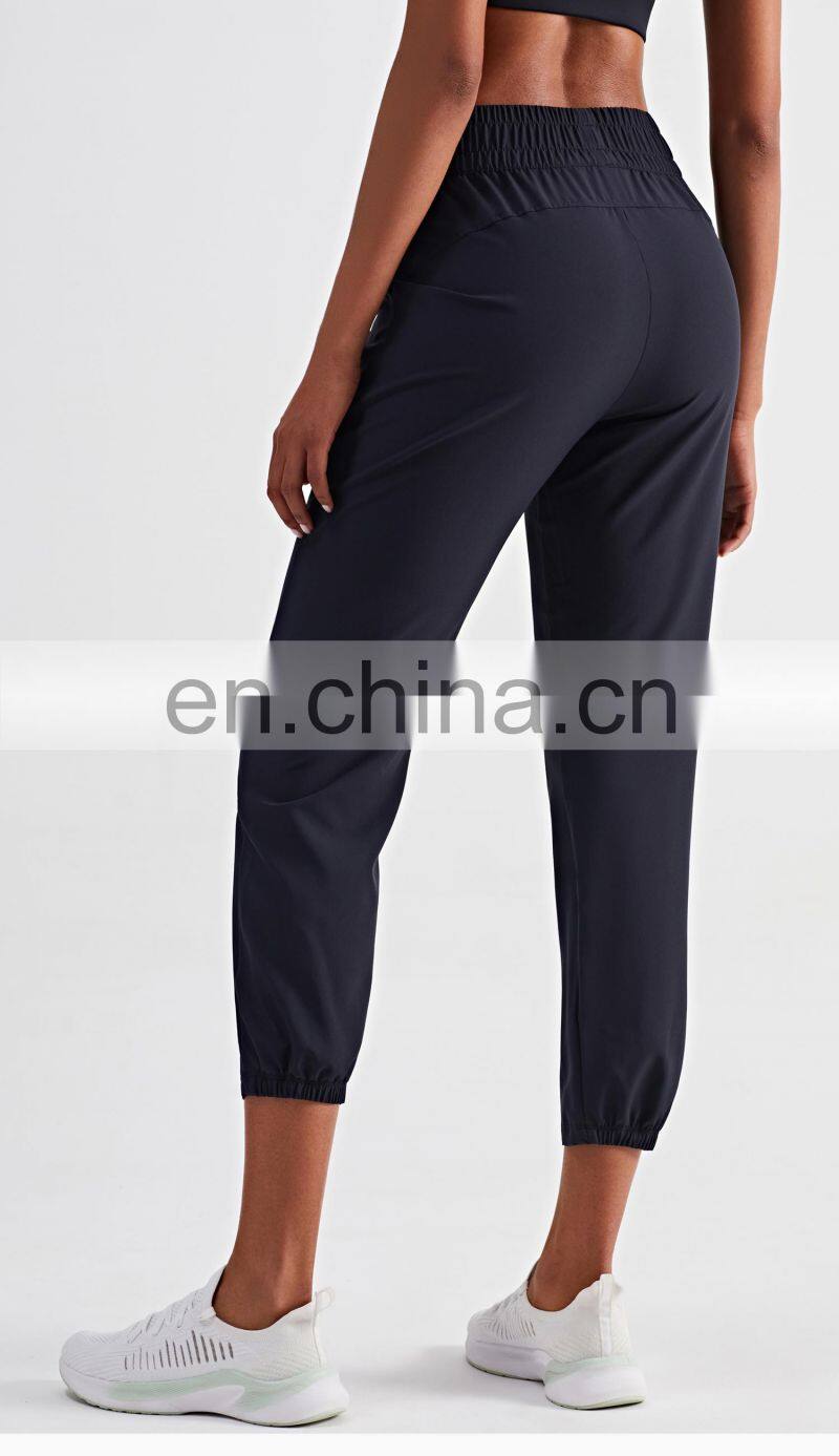 High Quality OEM Women Casual Joggers Pants Large Side Pocket Breathable Sweatpants