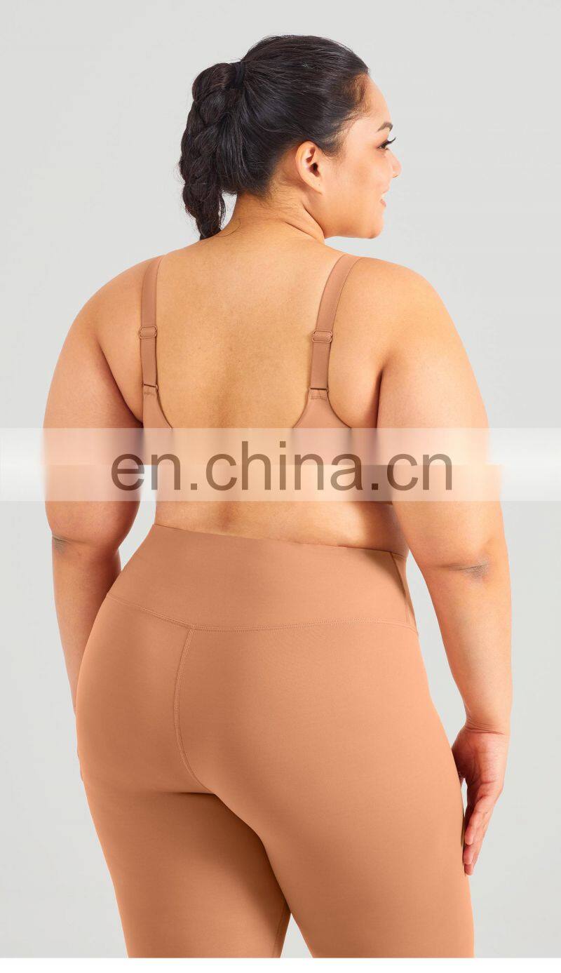 Wholesale Nude Comfortable Backless Sports Bra Gym Wide Adjustable Strap Yoga Top