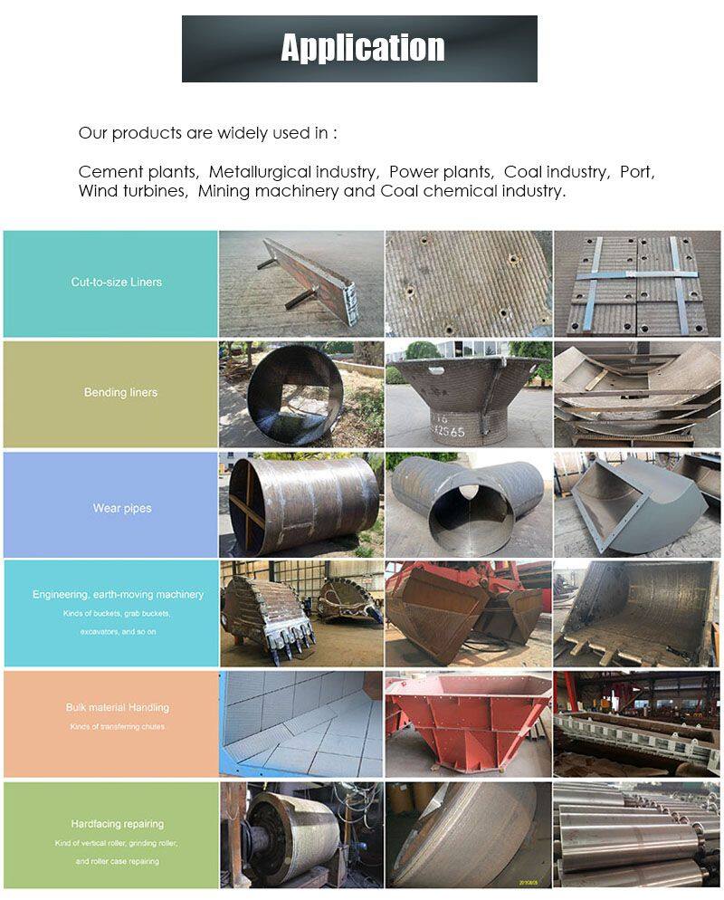 HRC58-65 HRC60 Weld Overlay Wear Resistant Bimetallic plate