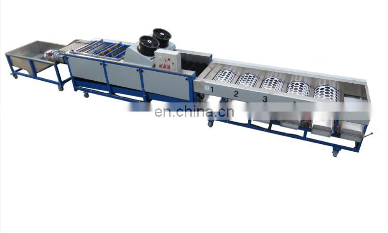 Plc control vegetable sorting machine / weighting fruit grader for sale plastic paper threading
