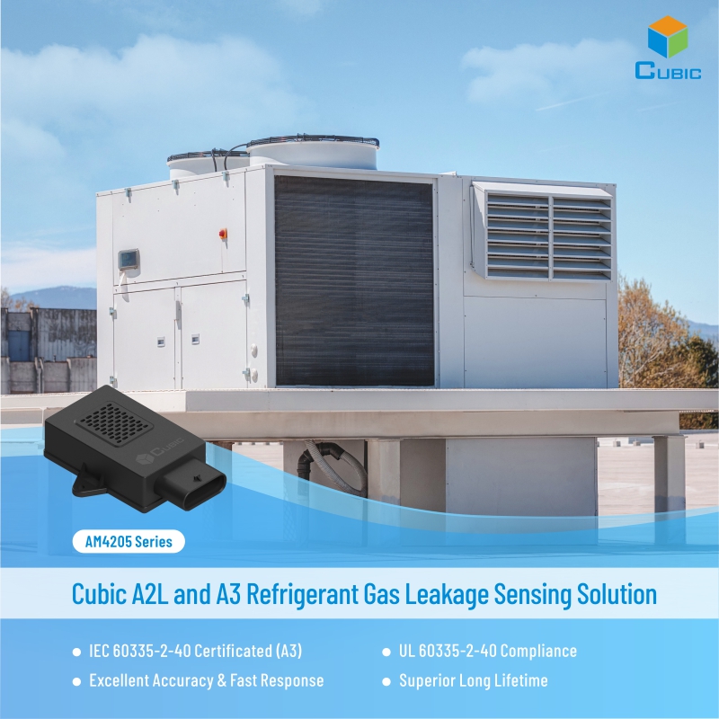 Cubic A2L and A3 Refrigerant Gas Leakage Sensing Solution