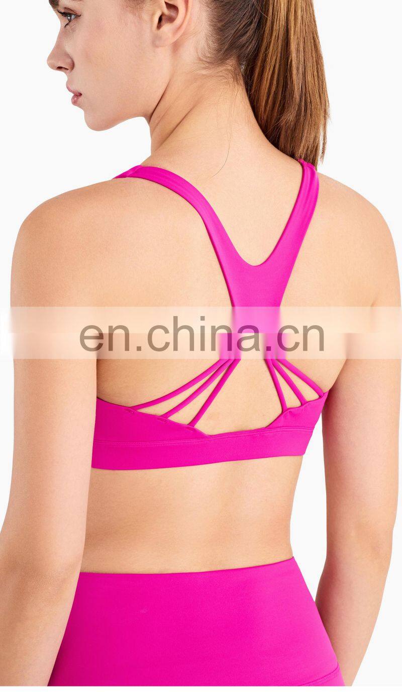 Fashion 2022 New Crossback Style Women Nude Sport Use Fitness Yoga Tops Bra