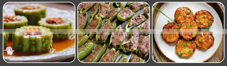 Automatic Gluten stuffing machine Gluten filling Egg dumplings meat lotus root box eggplant box machine