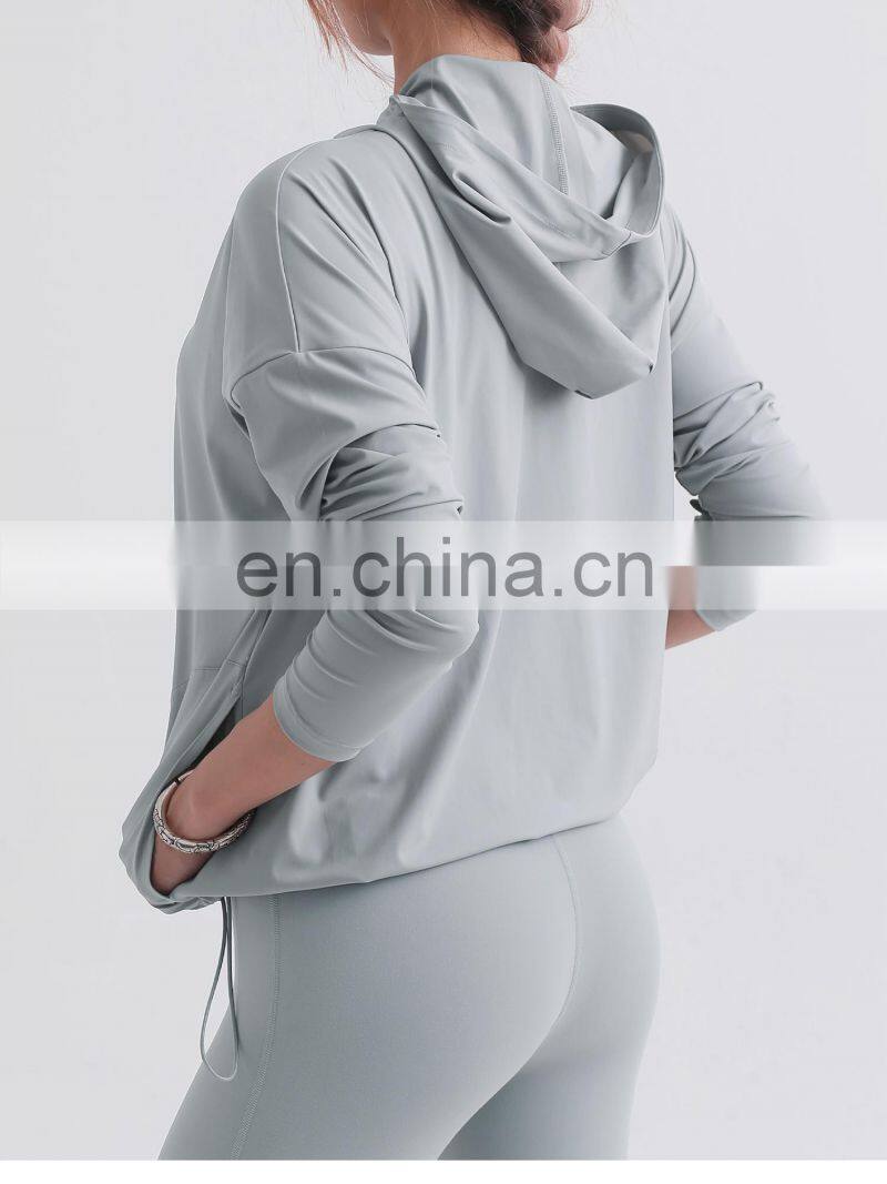 ECO Womens Sports Running Yoga Jacket Full Zip Track Turtleneck Gym Workout Top