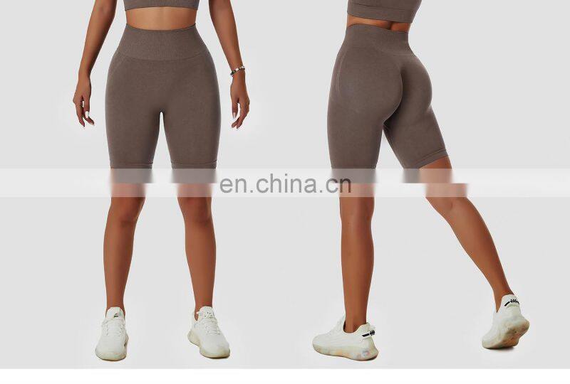 Seamless Butt Lifting Yoga Shorts Tik Tok Women High Rise Compression Biker Leggings