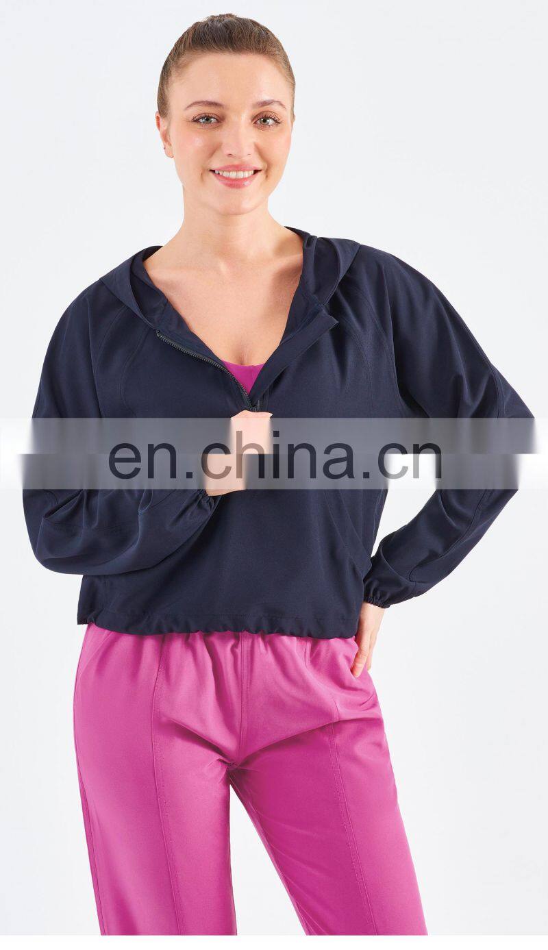 New Drop Women's Jackets Waterproof Sun UV Protection Run Half Zipper Hoodie Yoga Jacket