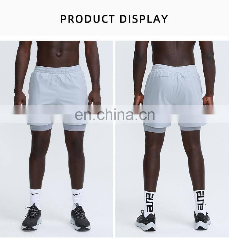 2 In 1 Custom Summer Fitness Workout Shorts Training Sports Gym Jogger Shorts For Men