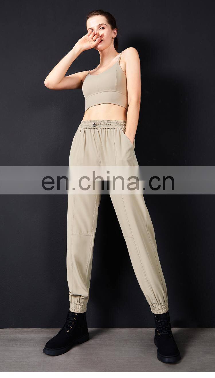 Workout Running Sport Wear Loose Leggings With Pockets Womens Joggers Pants