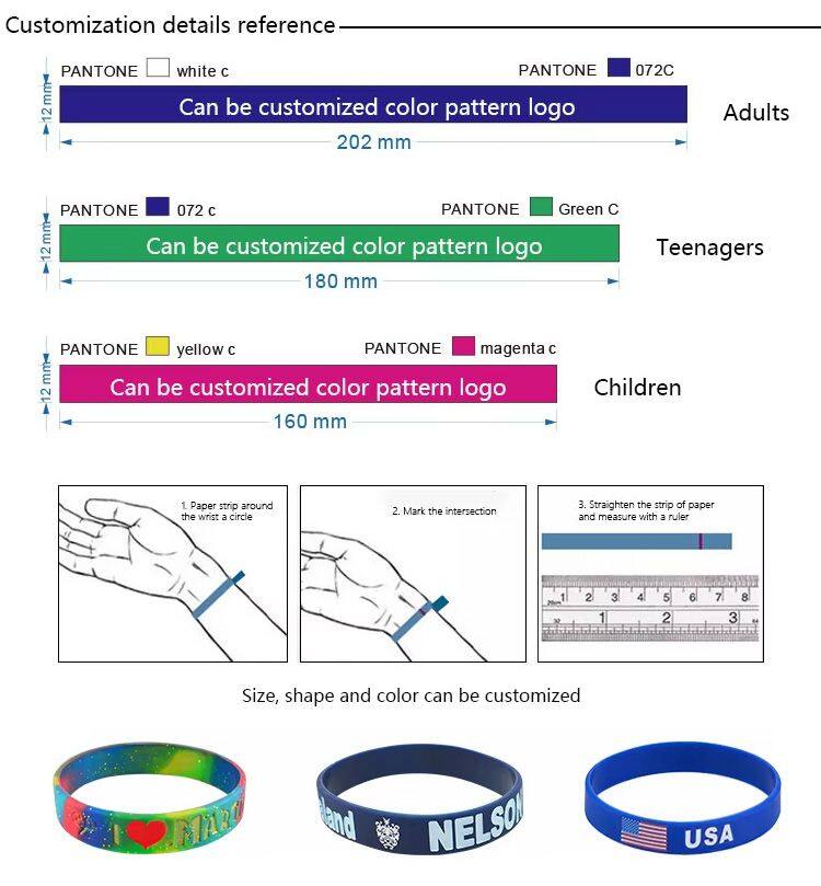 High Quality Customized Glow in Dark Silicone Wristbands for Promotional Events and Fitness Activities