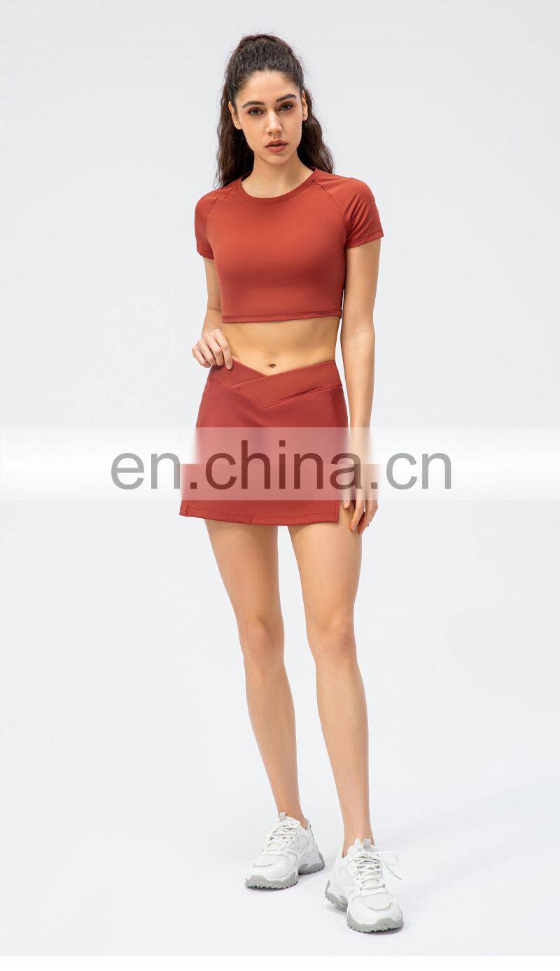 Outdoor Sports Pants Skirt Female Running Tennis Two Short Skirt Women Running Tennis Skirts With Pocket