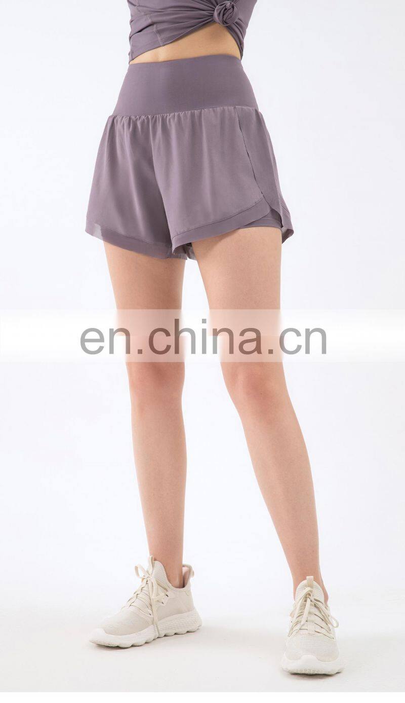 New Quick-Drying High Waist Anti-Glare Sports Shorts Women's Loose Yoga Fitness Pants