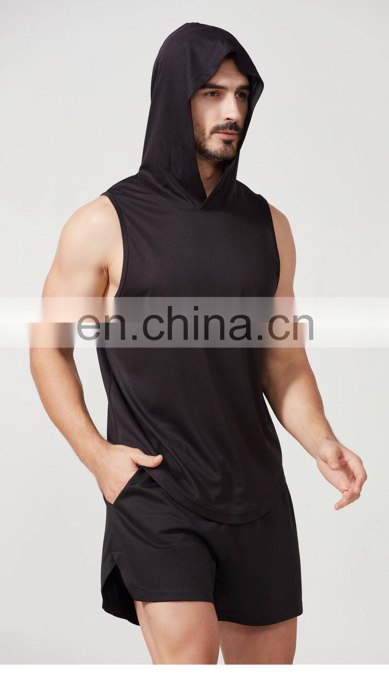 New Hooded Sports Vest Quick-Drying Basketball Shirt Outdoor Loose Casual Men's Tank Tops