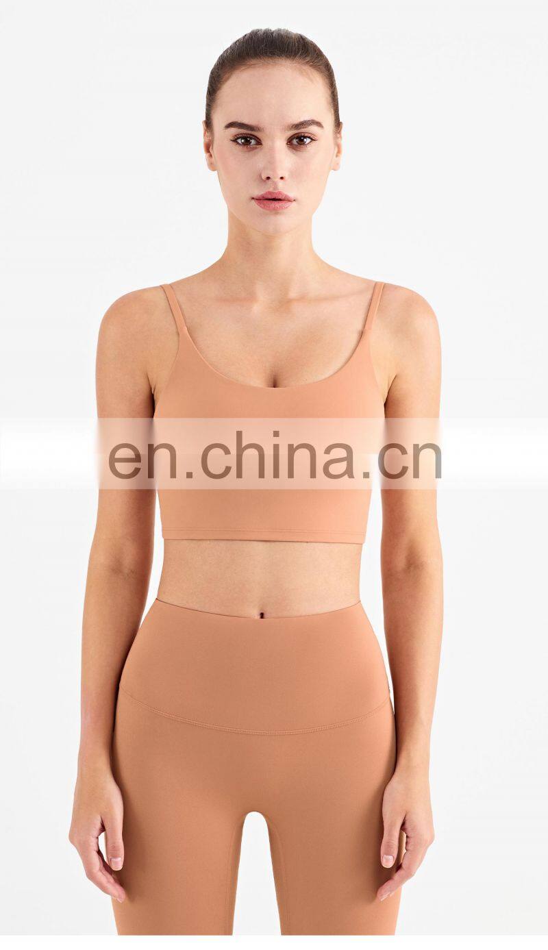 Thin shoulder Sports Vest Sexy Running Yoga Women Push-up Bra Workout Crop Top