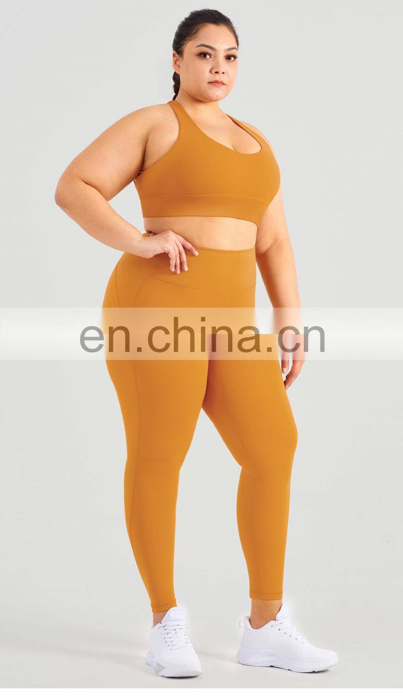 2022 High Impact Shockproof Cross Back Sports Bra Plus Size Women Gym Fitness Yoga Top