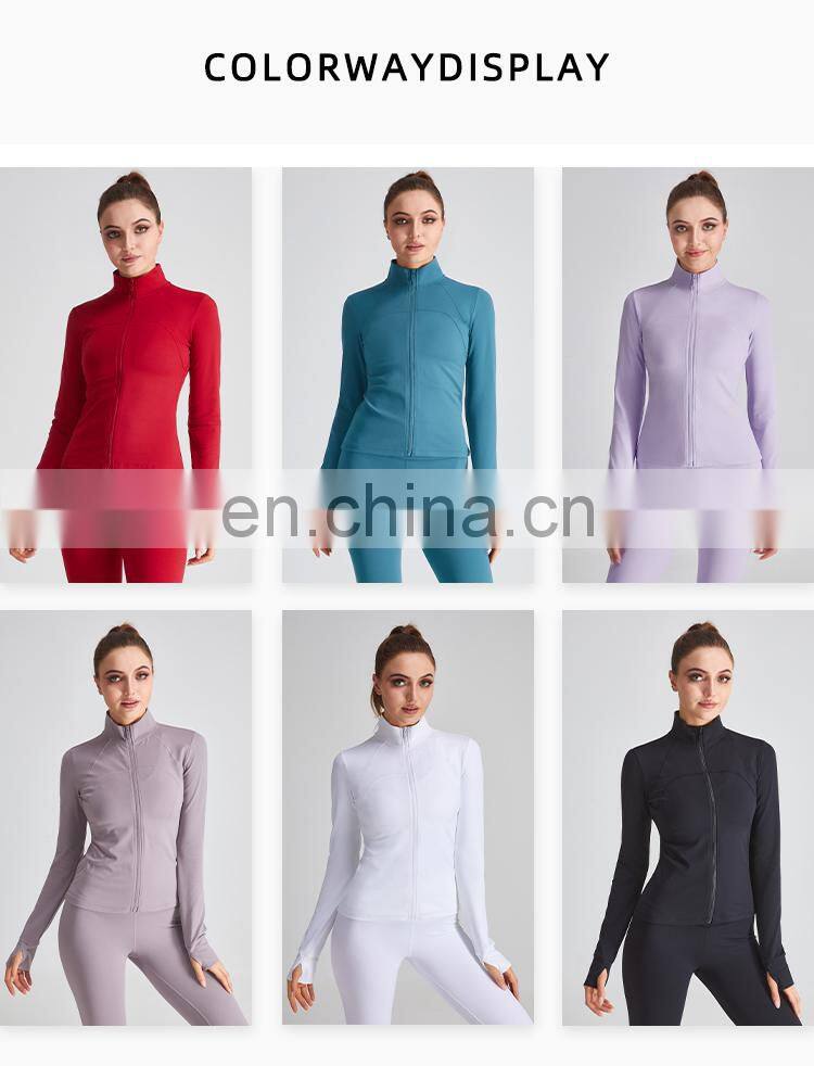 Christmas 2022 Custom Logo Sport Wear Thumb Holes Gym Jacket Women Long Sleeve