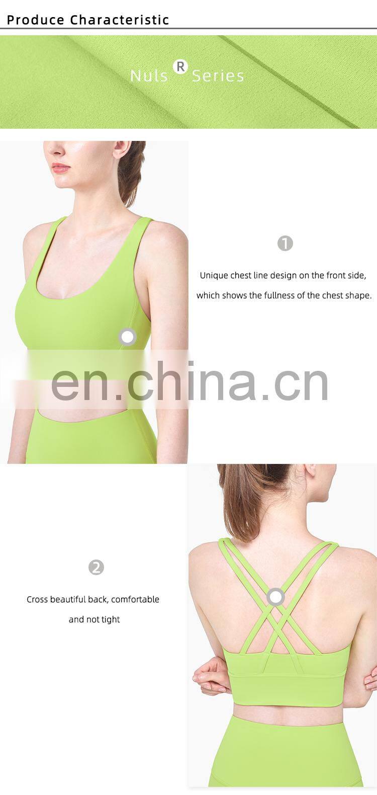 Private Label High Quality Ladies Sportswear Push up Yoga Bra U Neck Women Sexy Sports Bra Logo