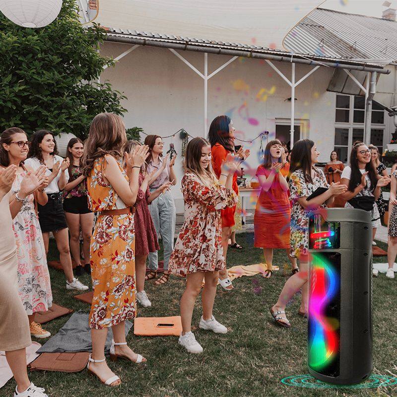 ZQS8222 wholesale subwoofer 40W power dual 8 inch speaker wireless bass sound OEM party speaker