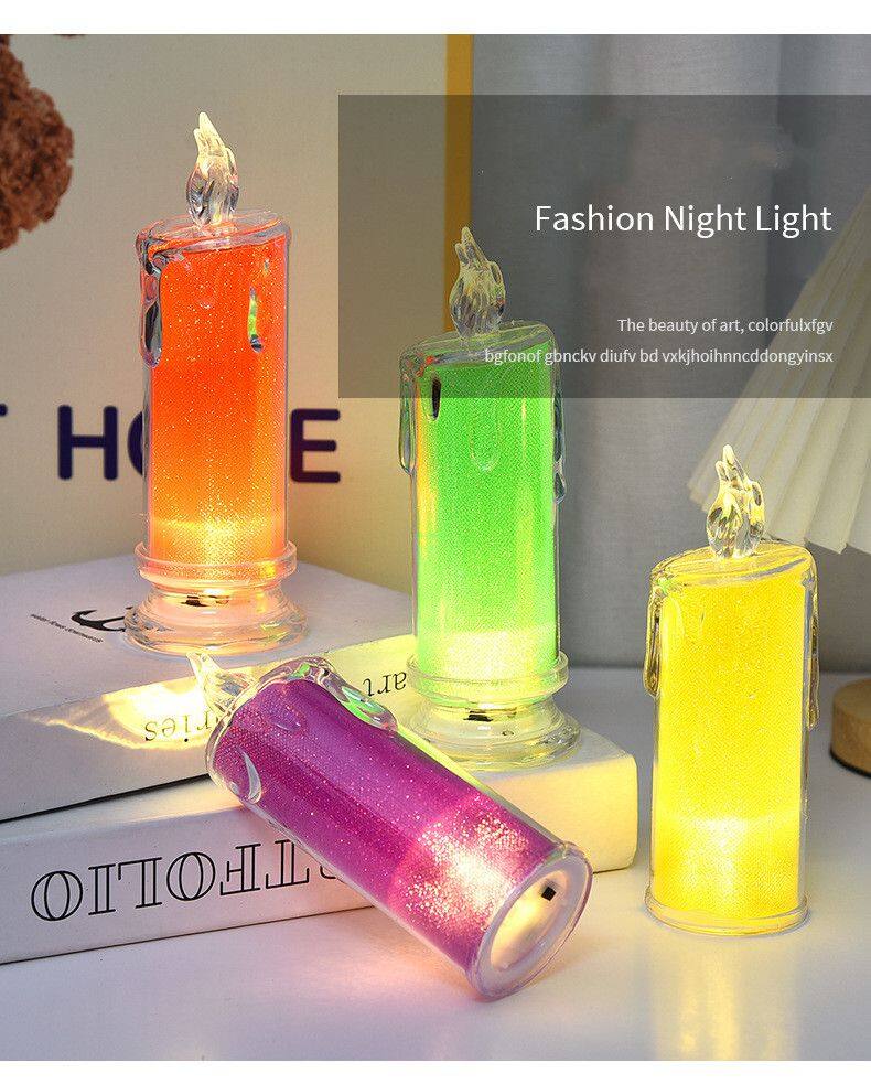 Transparent Candle Lights Twinkling Lights Bedside Restaurant Ambiance Night Lights