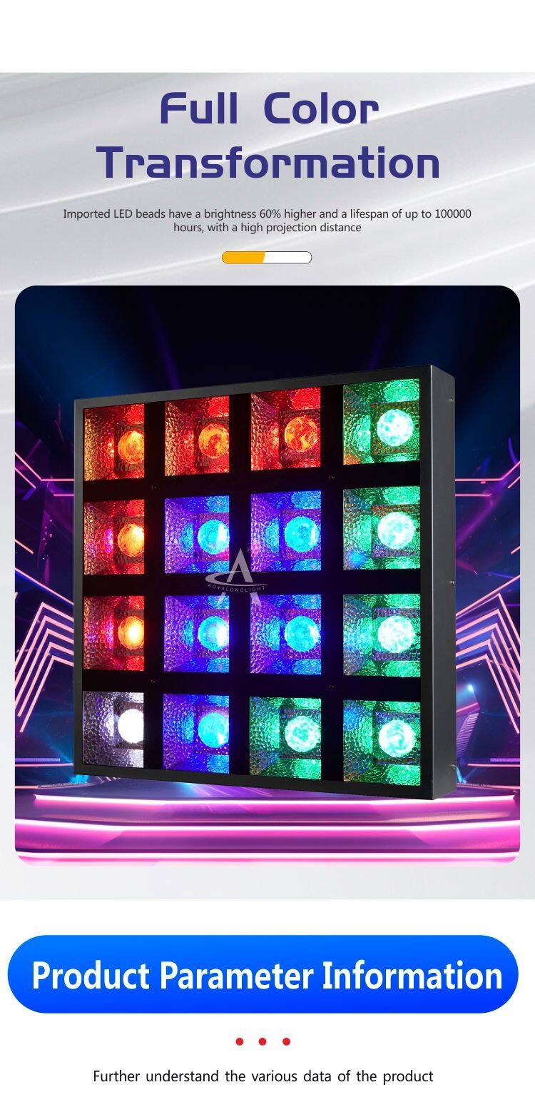 JZ1620L Factory Wholesale 4x4 Matrix light 16x20W Full Color 4in1 LED Lighting Manufacturer Stage Effect Light