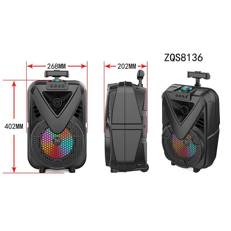 ZQS8136 sell well subwoofer 15W power single 8 inch speaker wireless bass sound bluetooth speaker