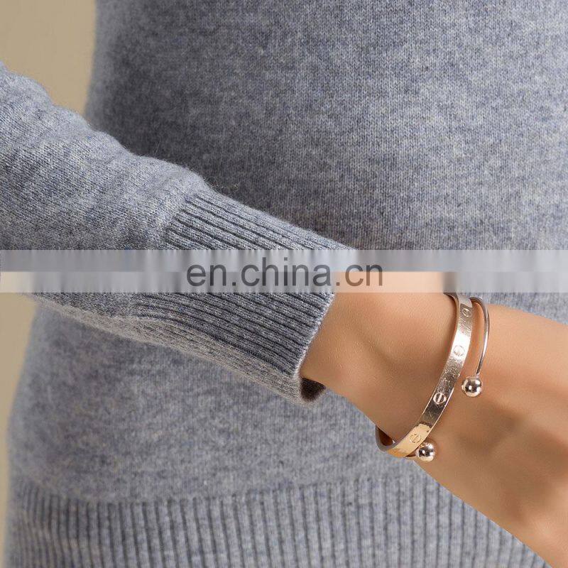 Pure Cashmere Turtle Neck Pullover Winter Plus Size Women's Sweaters