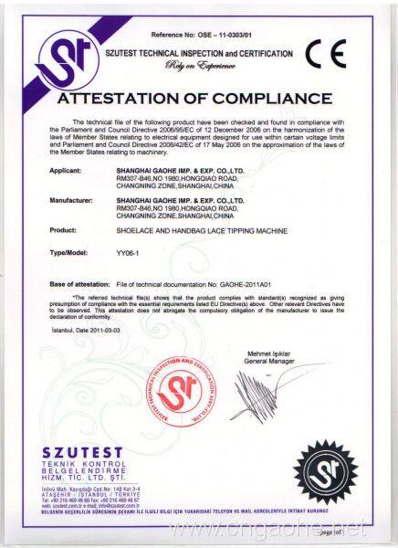 CE certificate