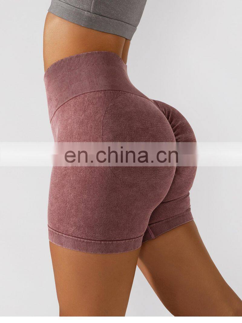 Hot Sale Gym Seamless Biker Shorts High Waist Yoga Scrunch Butt Leggings