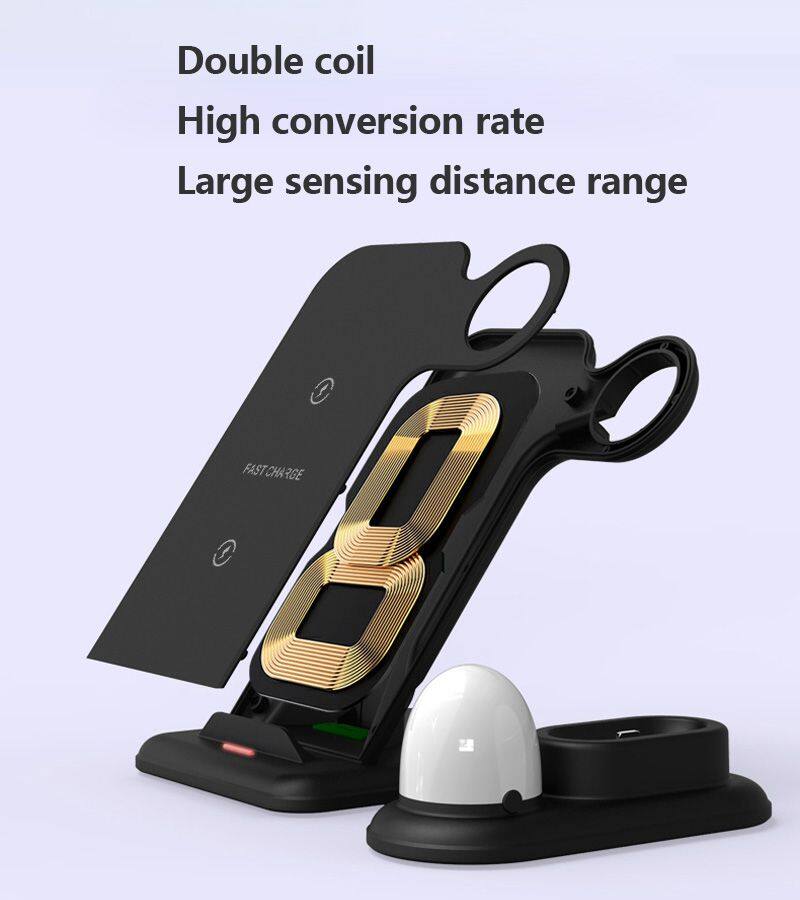 4 in 1  Wireless Charger smart phone watch earphone 15W fast charging power station stand