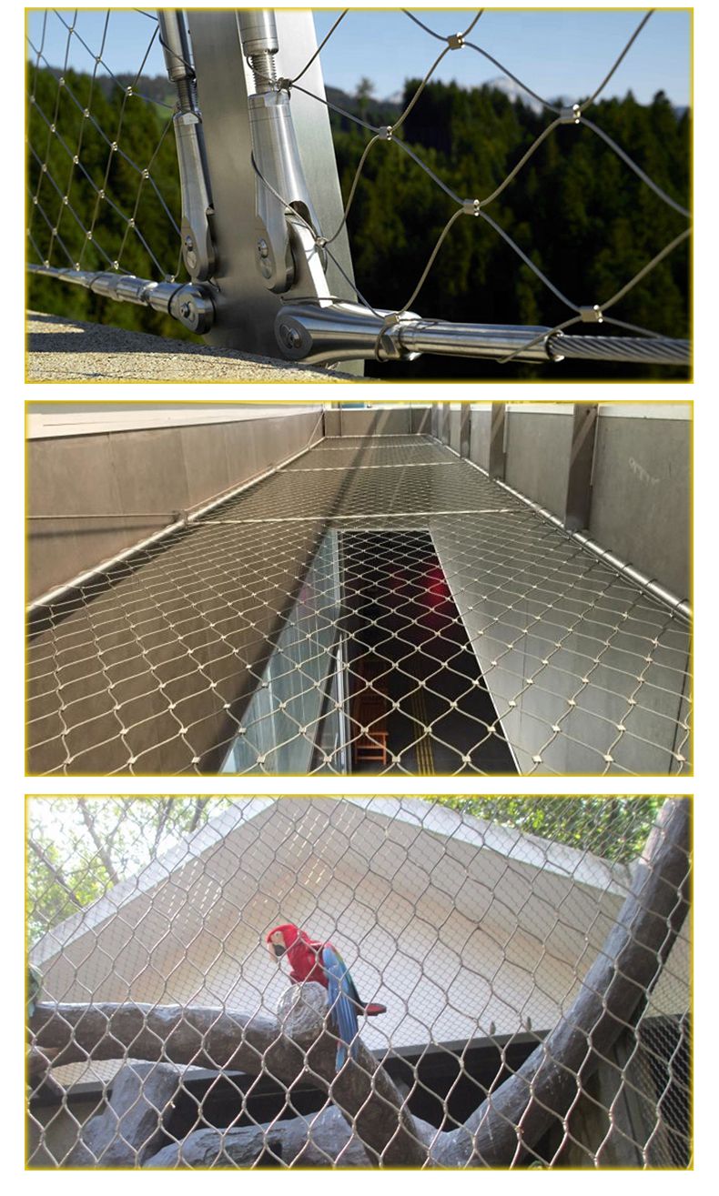 Zoo-specific Ecological Mesh/Tiger Enclosure Mesh/hand-woven Stainless Steel Rope Mesh