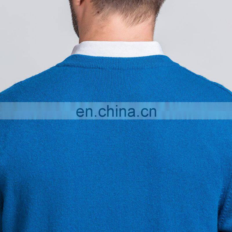 Classic Men's Merino Wool V-Neck Cable Pullover Winter Knitted Sweater