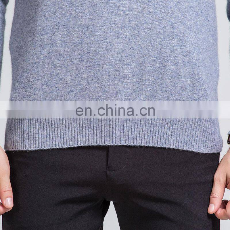 High Quality 100% Merino Wool V-Neck Knitted Sweater for Men Basic Style Plus Size Solid Pattern