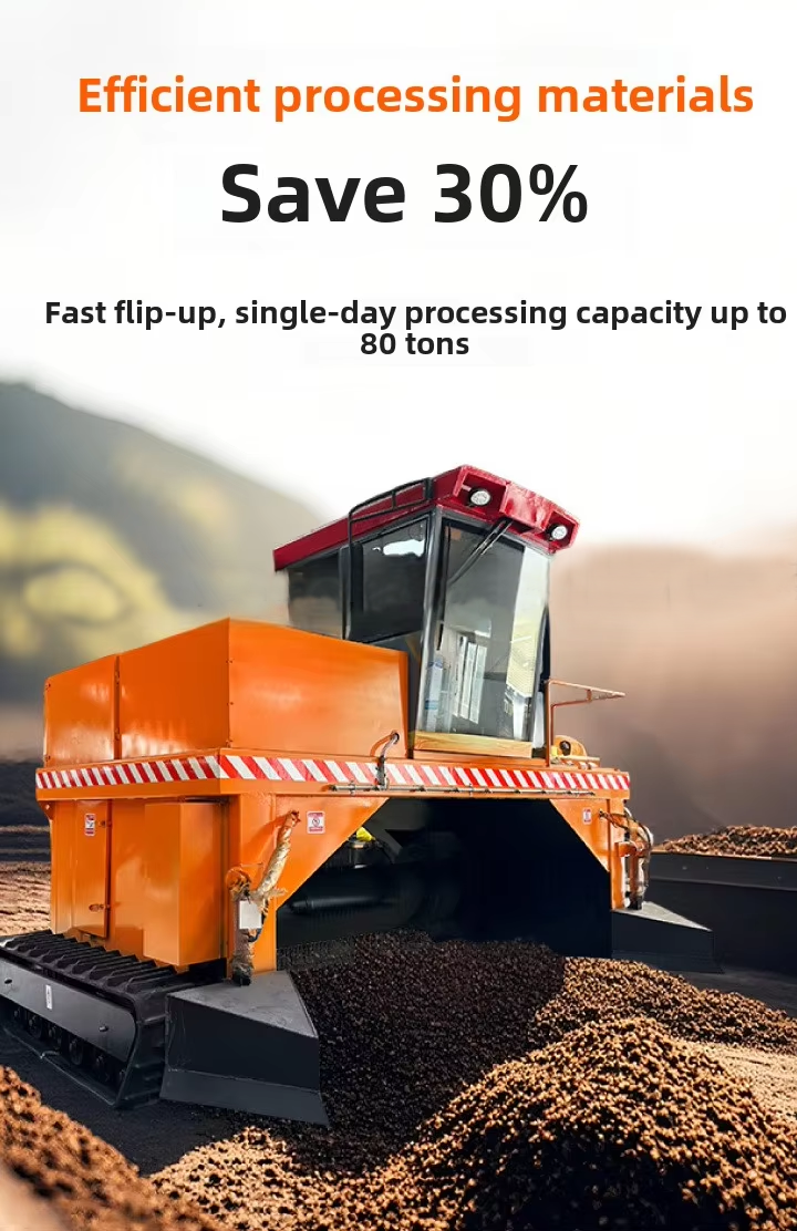2400 Model Self-Propelled Strip Pile Composter Crawler Organic Fertilizer Fermentation Equipment for Sale
