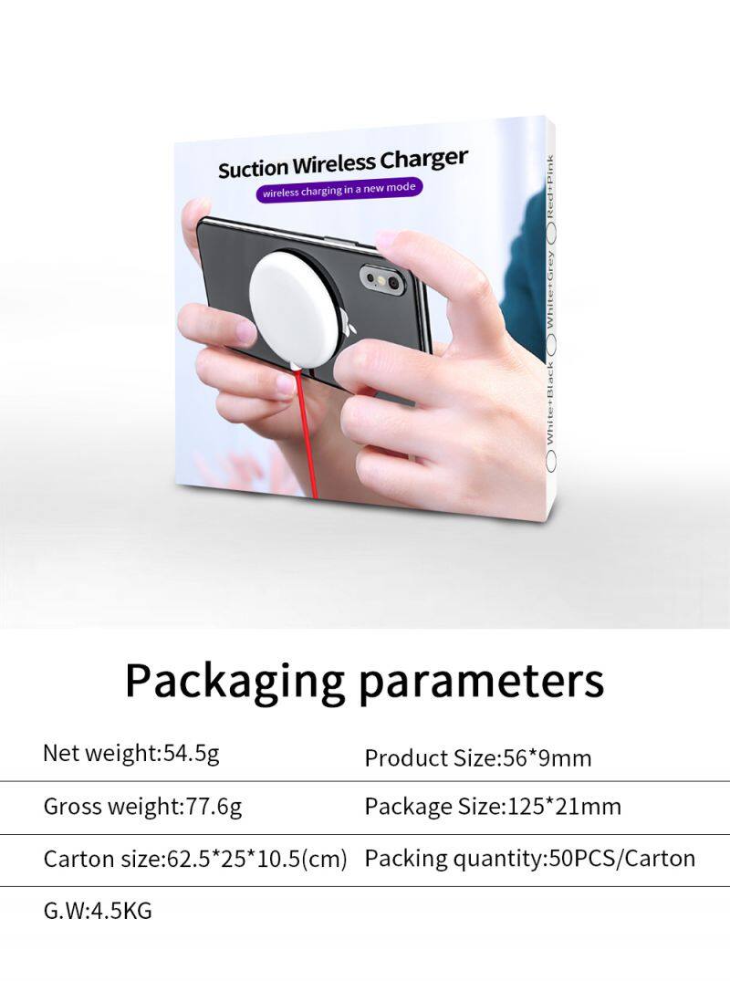 Dropshipping Sucker Wireless Charger Built in Cable Fast Charging for Iphone Samsung Universal Portable Charger Wireless 15W