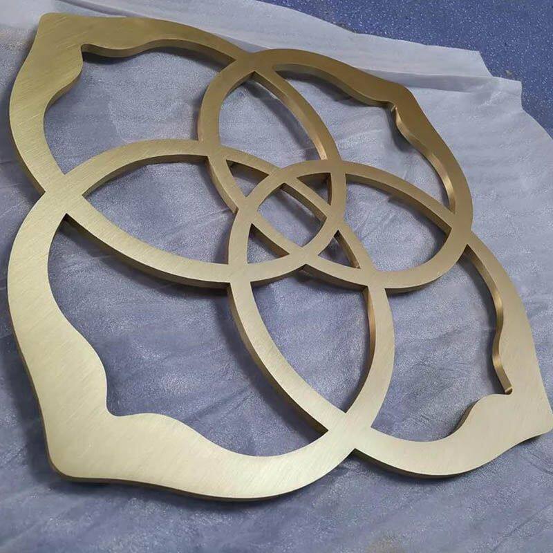 Copper Brushed Metal Wall Letters Gold 3D Advertise Signs Alphabet Letter Electric Store Logo Signag