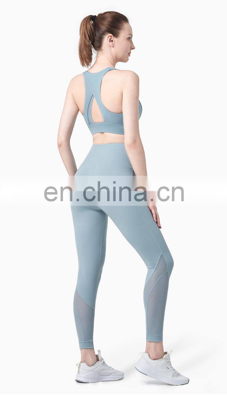 Wholesale Custom Women Yoga Pant Fitness Apparel High Waisted Workout Sport Mesh Yoga Leggings