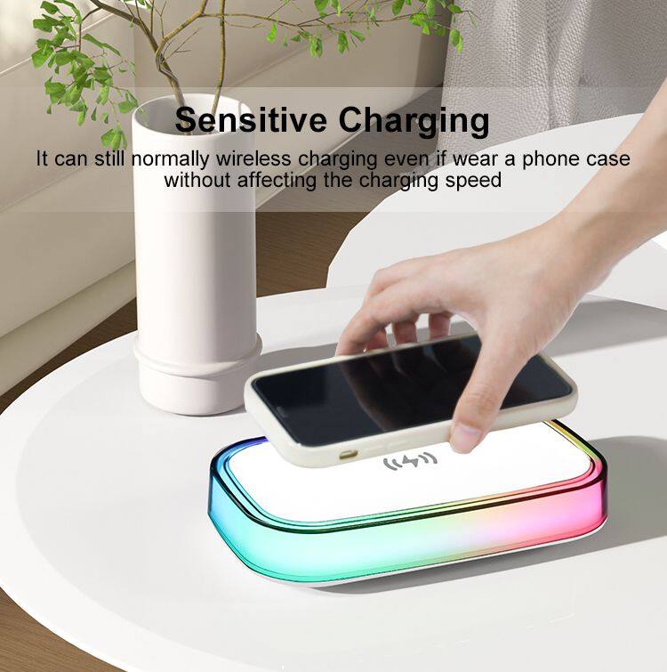 Portable RGB Wireless Smart Charger for iPhone 13/14/15 Watch Power Bank Mobile Phone Microphone with Light Colorful