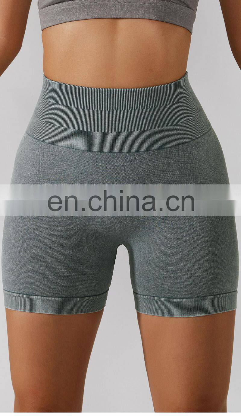 Hot Sale Gym Seamless Biker Shorts High Waist Yoga Scrunch Butt Leggings