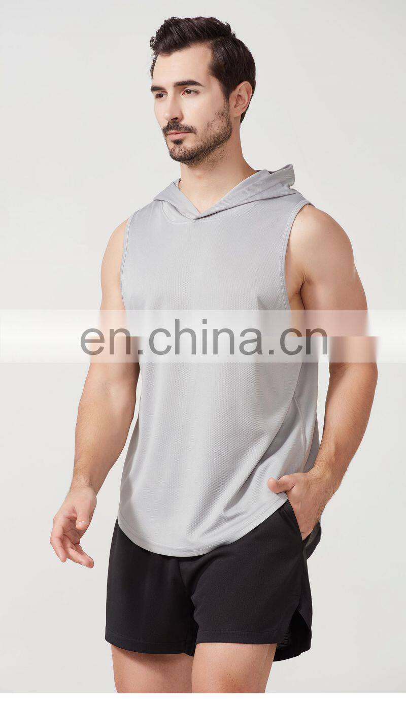 New Hooded Sports Vest Quick-Drying Basketball Shirt Outdoor Loose Casual Men's Tank Tops