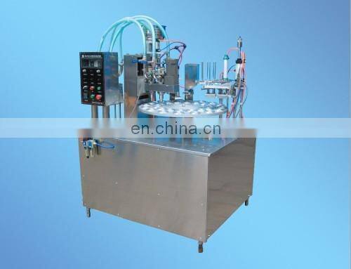 Factory Genyond Semi Automatic Rotary Ice Cream Cone Filling equipment Ice Cream Cup Filling sealing covering Machine