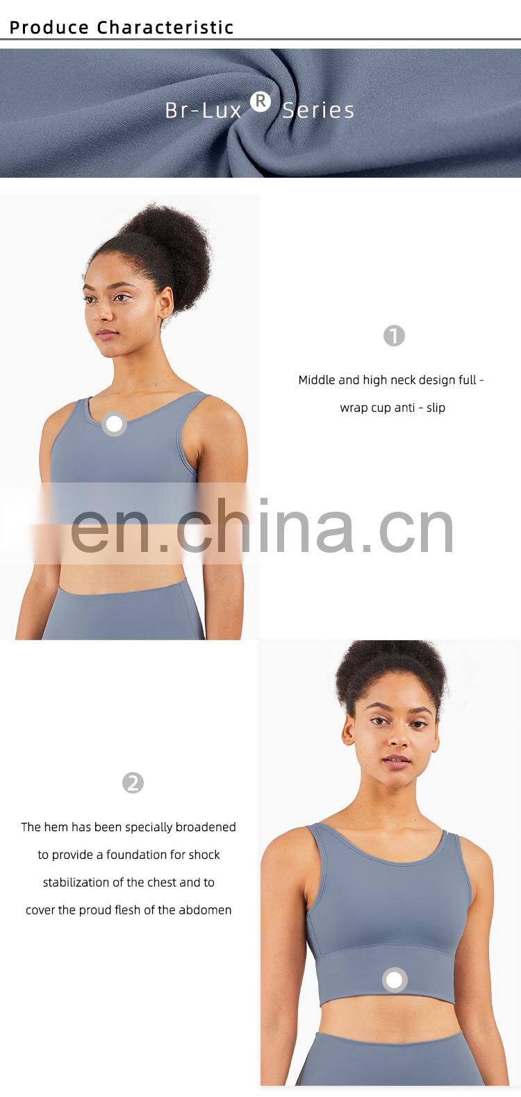 2022 New High Impact Sports Bra With Deep U Back Top Fitness Custom Logo For Women