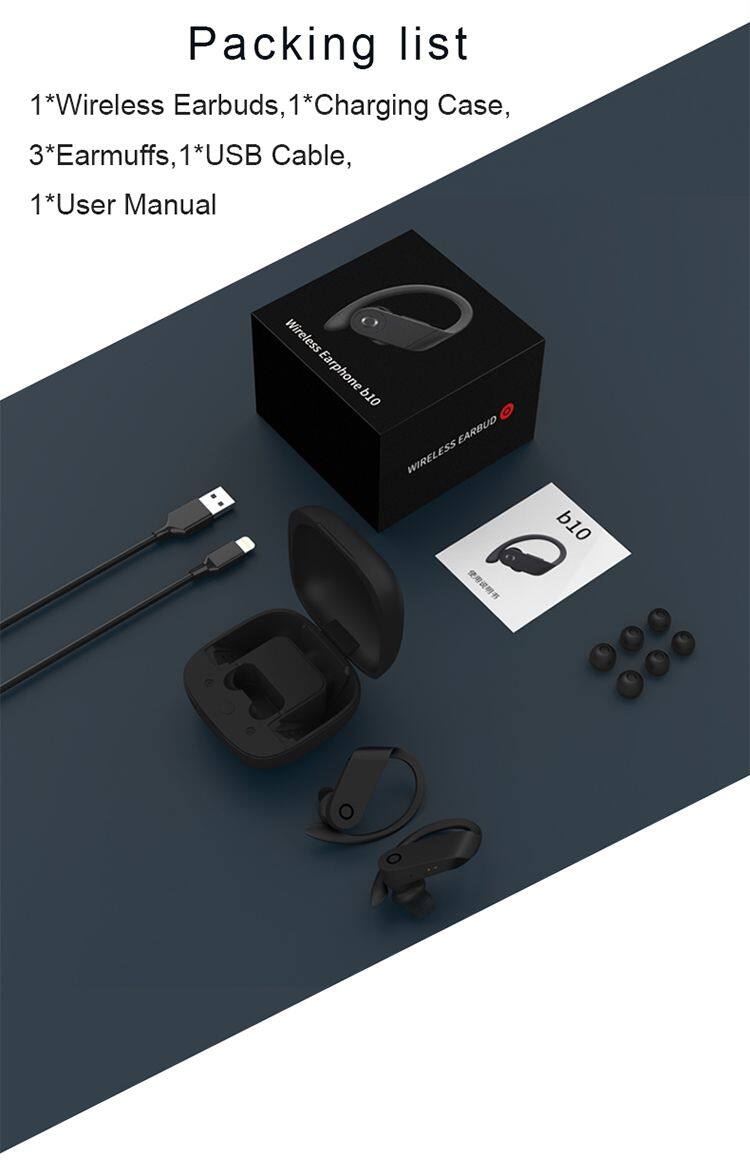 2021 Amazon hot B10 Wireless Bluetoth headset 5.0 stereo TWS waterproof sports earplug For iPhone pop-up window