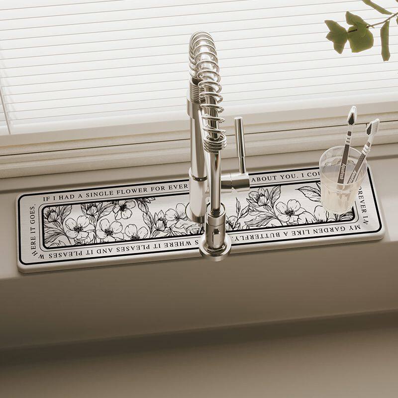 floral sink faucet absorbent mat (4)