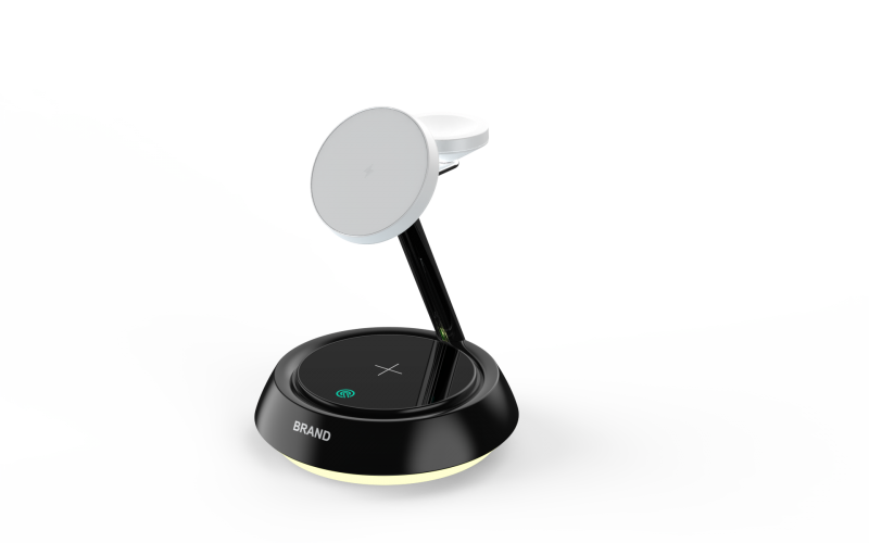3-in-1 Multifunctional Magnetic Wireless Charger with LED Lamp Holder Integrated Multi-Feature Solution