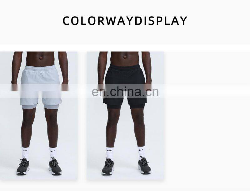 2 In 1 Custom Summer Fitness Workout Shorts Training Sports Gym Jogger Shorts For Men