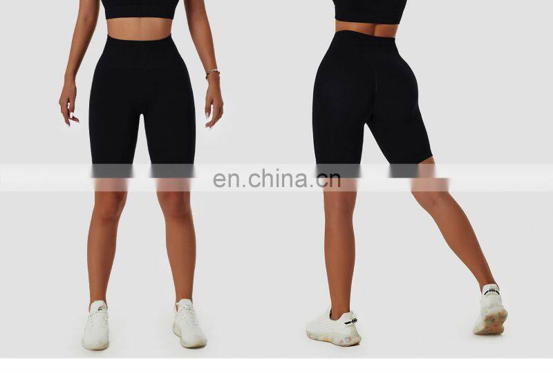Seamless Butt Lifting Yoga Shorts Tik Tok Women High Rise Compression Biker Leggings
