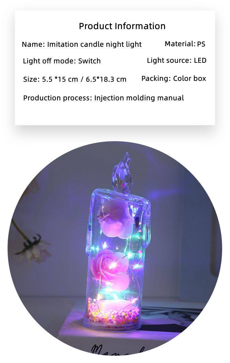 LED Electronic Candle Light Valentine's Day Creative Atmosphere Candle Light Night Light
