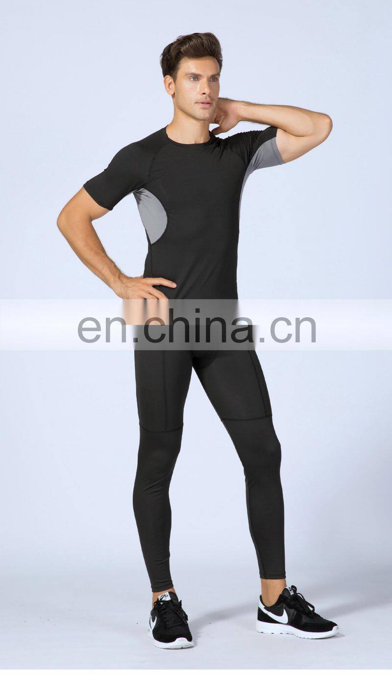 Running Training Short-Sleeved Sports T-Shirt Quick-Drying Breathable Stretch Men's Tights