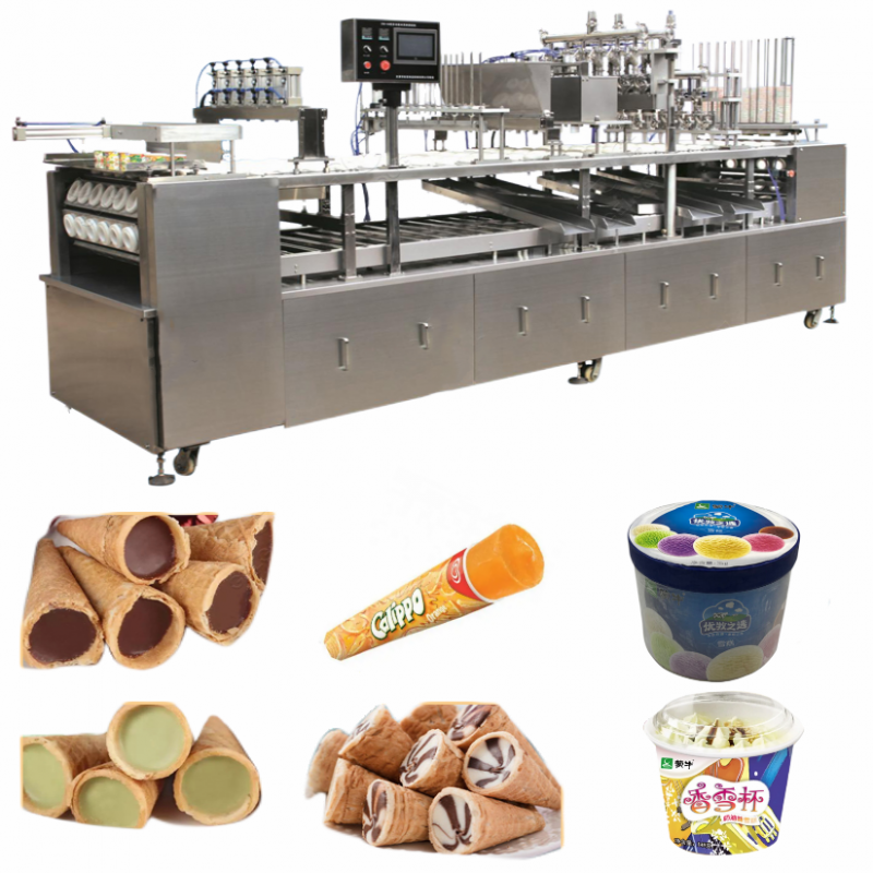 Cone cup filling American Style Liquid Nitrogen Ice Cream Machine With Nitrogen Injector for Making Tasty Ice Cream continuous freezer
